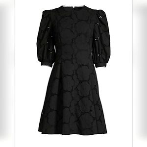 Rachel Parcell Black Puff Sleeve Eyelet dress
